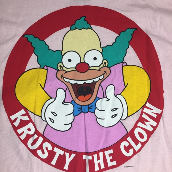 NWOT Simpson’s Krusty the clown pink tee shirt lrg - Picture 2 of 3